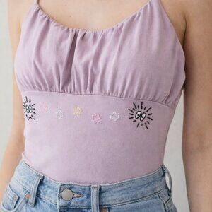 Soot Sprite Bodysuit: Hand Embroidered Ghibli Soot Gremlins on Playsuit Bust | S